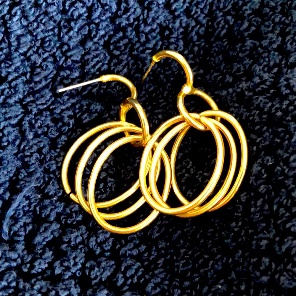 Gold tone drop earrings